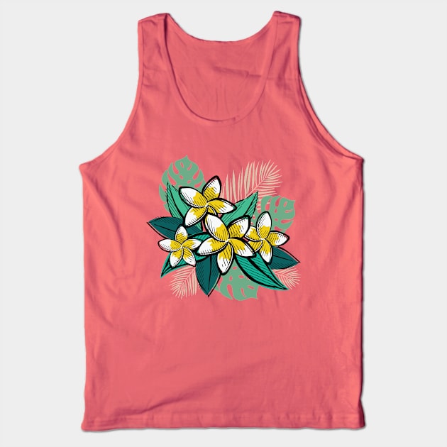 Retro Tropical Leaves Tank Top by SWON Design